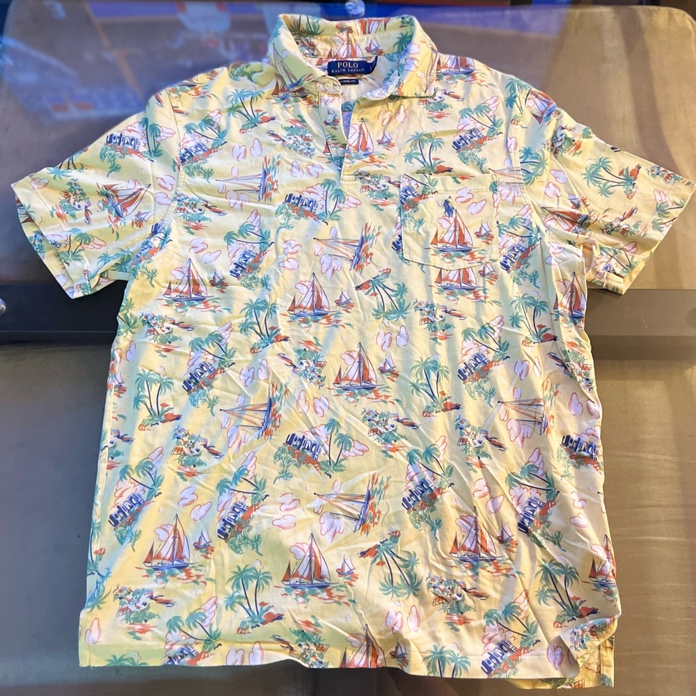 Ralph Lauren Hawaiian Polo Yellow Size Large